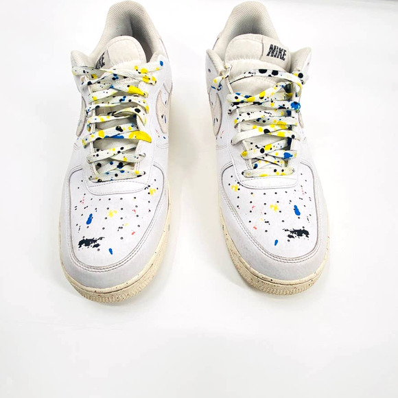 Nike Air Force 1 Low '07 LV8 Paint Splatter White Sail Sneakers Size 15 Men's - Picture 3 of 12